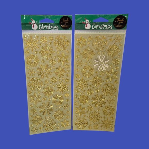 Christmas Crafts 2009 Gold Snowflakes and Silver Stars Holiday Outlines Stickers - Picture 3 of 7